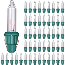 50 Pcs Replacement Mini Light Bulbs Christmas Tree 2.5 V Incandescent Glass S...