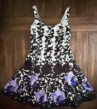 Nine West Floral Fit & Flare Bustier Women's Size 8 Dress Lined Boned Zip