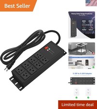 20 AMP Heavy Duty Power Strip Surge Protector - 8 Outlets, 6 FT Extension Cord