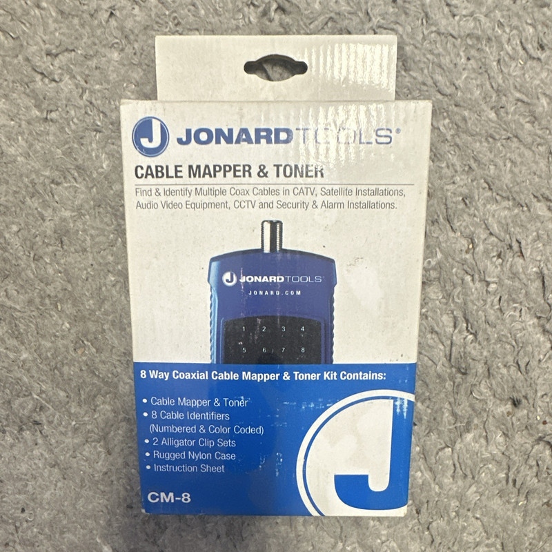 Jonard Tools CM-8 8-Way Coaxial Cable Mapper & Toner Kit for F-Type