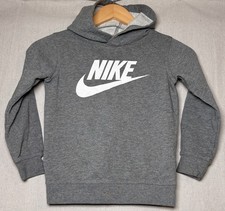 Nike Sportswear Club Fleece Boys Size S 4-5 Yrs Gray Lightweight Pullover Hoodie