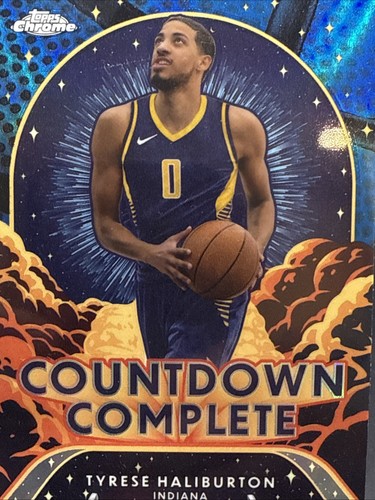 2024-25 Topps Cromo Cuenta Regresiva Completo Topps Azul Tyrese Halliburton #CC-3 - Imagen 2 de 7