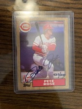 Topps 1987 Pete Rose #200 Autographed Cincinnati Reds Baseball Card