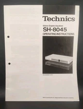 Technics SH-8045 Equalizer Owners Instruction Manual English French Spanish