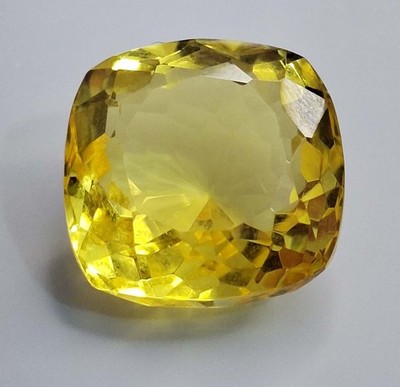 Natural Yellow Citrine Cushion Cut 21-23 Ct Certified Loose Gemstone SP259