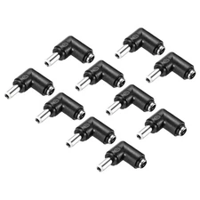 10Pcs DC Adapter White 90 Degree F/M 5.5x2.1mm to 5.5x2.5mm with 1.2" Wire