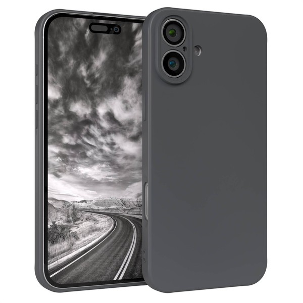 HandyhüLle FüR Apple Iphone 16 Plus Silikon Back Cover Schutz Handy Case Grau-image