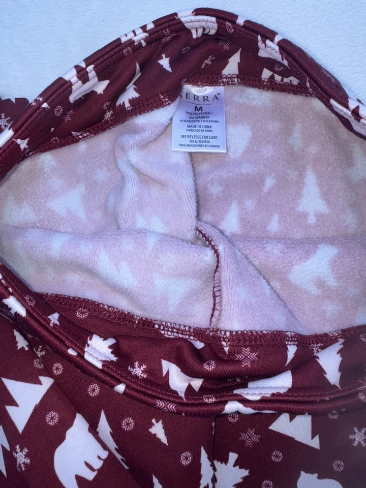 Mujer Serra Polar Forrado Leggings Estampado Vacaciones Multicolor Talla M Foto 3 de 4