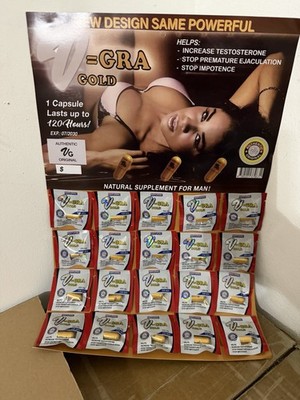 VG --- V= GRA  gold natural supplement for men -  20 COUNT - EXP 7/2028 vg vg 