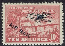 NOUVELLE GUINEE 1931 CABANE POSTE AÉRIENNE 10/-