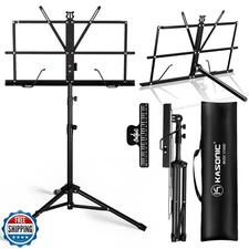 K KASONIC Music Stand, 2 in 1 Dual-Use Folding Sheet Music Stand 