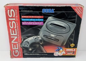 Sega Genesis Model 2 Console Sonic 2 System Box & Manual - No Game - Tested!