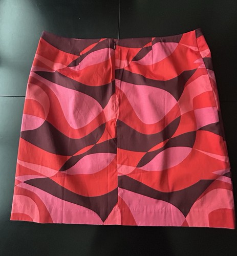Ann Taylor Skirt 16 Pink Red Purple Mod Geometric Lined NWT $79 - Imagen 12 de 13