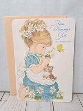 Vtg. Mother’s Day Card From Child  1970s Gibson UNUSED “ Mommys Girl” 5" X 7"
