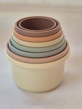 Mushie Stacking Cups Made In Denmark Bathing Toys Stackable 8 Cups