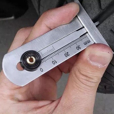 Stainless Steel Car Tire Tread Depth Gauge Meter Ruler Caliper Measuring Tool
