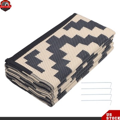 Outdoor Rug Plastic Straw Reversible Carpet Mat for Patio Camping Backyard Deck