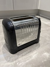 Dualit Lite Two-Slot Toaster Black and Stainless Steel Finish 