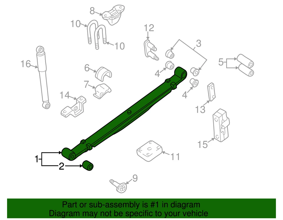 正品日产 Leaf Spring 55020-4S100 — 第 2/2 张图片