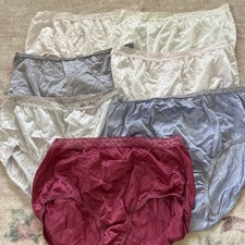 Vintage Panties Cutter Lot 7 Pair Nylon Granny Hanes Shiny XL R3