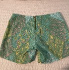 NWOT Lilly Pulitzer Green Abstract Floral Back Zip Shorts 00 — photo 2