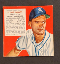 1953 Red Man Tobacco #7 Eddie Joost Philadelphia A's no tab EX-NM