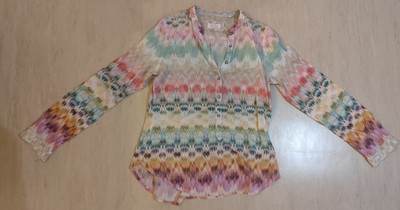 Emily van den Bergh Damen Bluse, Tunika, Top, Shirt Gr. 36, mehrfarbig, Langarm