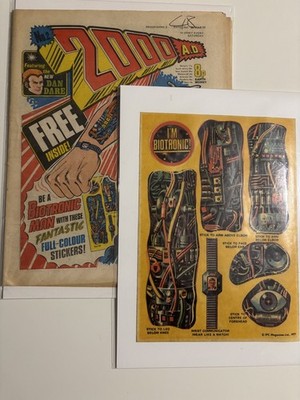 2000AD Prog #2 - 1st Judge Dredd  With Biotronic Stickers Free Gift - 1977