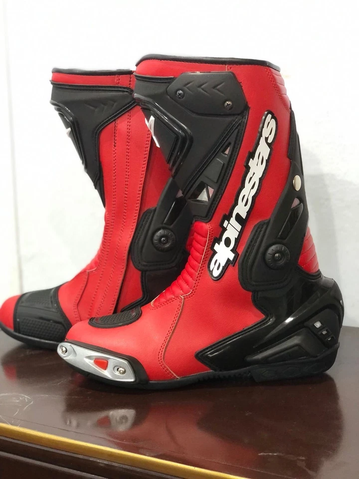 Men's Alpine stars Motorcycle Leather Boots -Red & Black -All sizes - Image 4 of 4