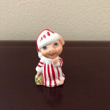 Vintage Enesco Christmas Pig Figurine Stripped Pajamas