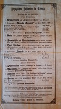 1855 ANTIQUE OPERA BILL COBURG GERMANY - MOZART SCHILLER GOETHE FAUST ETC
