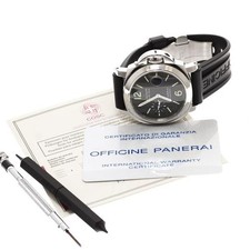 PANERAI LUMINOR MARINA PAM00164 44mm SS Rubber Black Dial Date Automatic #C285