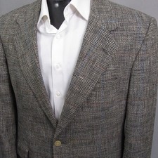Bill Blass Vintage Sport Coat 42R Gray Cross Hatch Single Vent