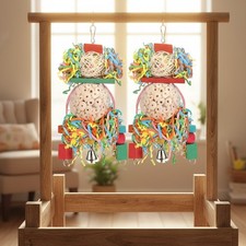 2PCS Natural Sola Ball Chew  Forage Bird Toys for Parrots  Love Birds