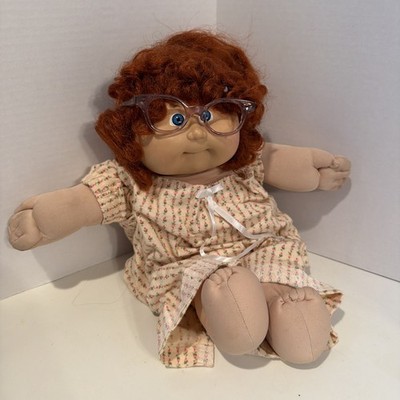 Cabbage Patch Kids Xavier Roberts Signed Girl Doll 16in Blue Eyes 1982 Glasses