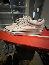VANS Old Skool Unisex Low Top Lace-Up Athletic Sneakers Pink White