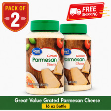 Great Value Grated Parmesan Cheese, 16 oz Each Pack OF 2 Free  Fast Shipping