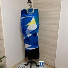 USED FALL SALE ʕ�̫͡•ʕ�̫͡•� ISSEY MIYAKE GEOMETRIC PRINT SHORT SLEEVE DRESS GOO