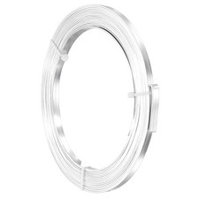 18 AWG 5mm Wide Aluminum Flat Wire 16Ft 3 Roll for Jewelry Making, Silver