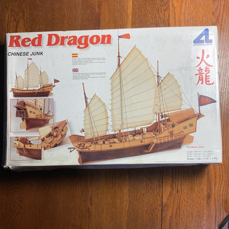 Artesania Latina Red Dragon Chinese Junk Ship Kit 1:60 Wood 