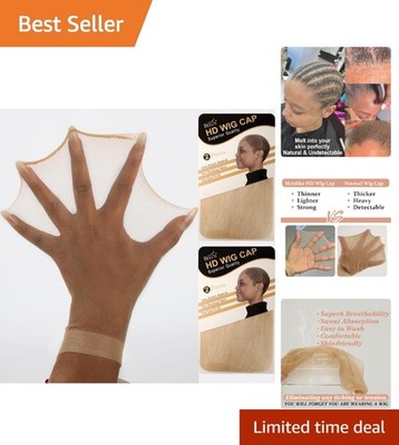 4-Piece Set of Invisible HD Wig Caps - Breathable and Comfortable Fit for All