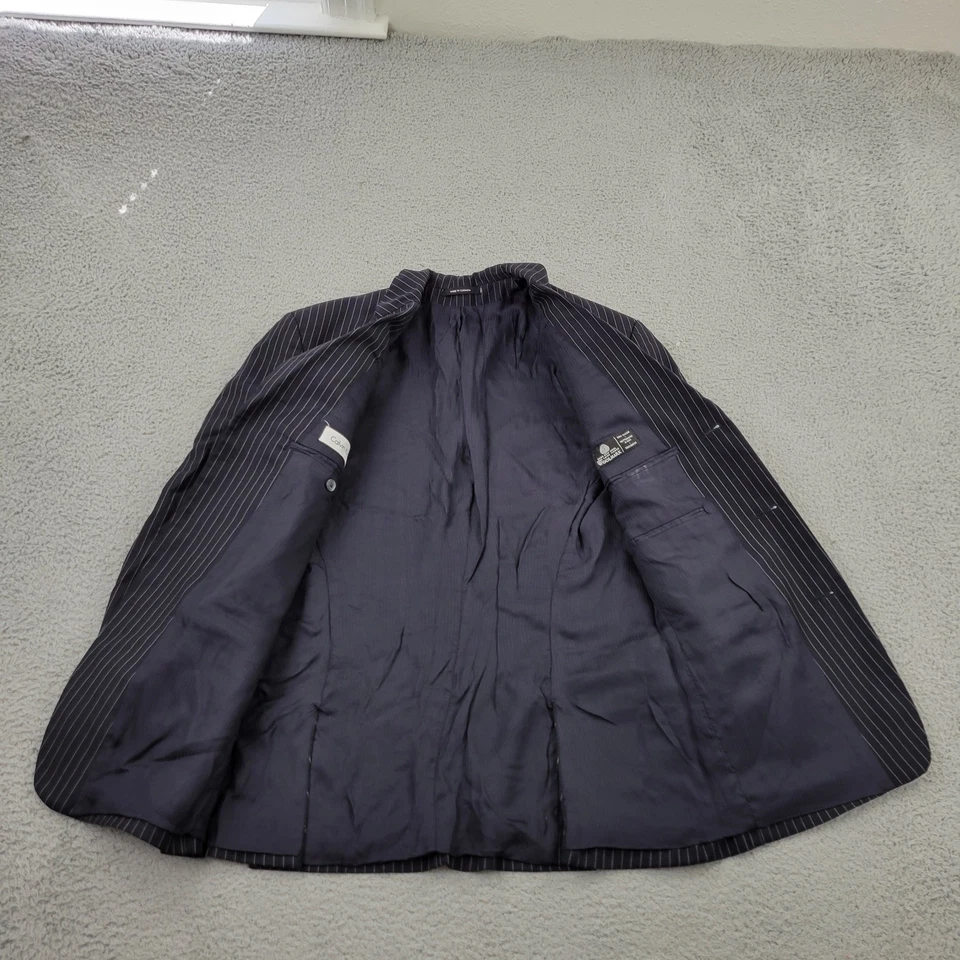 Blazer masculino Calvin Klein 38S lã preto listrado bolsos terno jaqueta casaco esportivo - Imagem 3 de 4