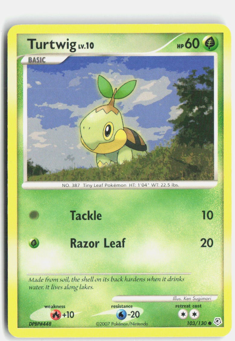 Turtwig 103/130 Common Diamond & Pearl Pokemon Lightly Played