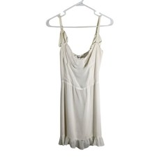 Reformation Women Cream Ruffle Mini Dress Size 4