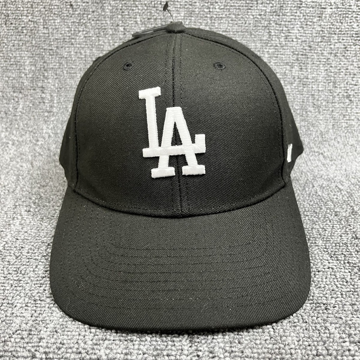 LA Dodgers '47 Brand MVP Hat Black White Adjustable Hook & Loop Strapback Cap