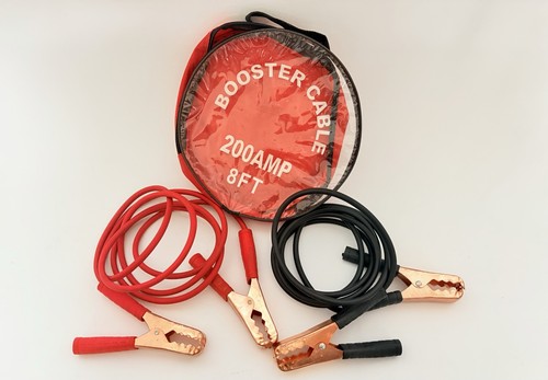 HEAVY DUTY 8 GAUGE 12 FT BATTERY BOOSTER CABLE EMERGENCY POWER JUMPER 200 AMP
