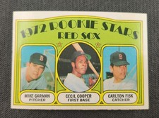 1972 Topps #79 Carlton Fisk Cooper Garman Red Sox MLB Rookie RC Baseball Card. rookie card picture