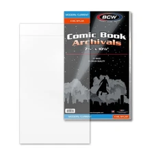 Current Mylar Comic Book Bags 4 mil Pack of 25 BCW Archival Polyester Semi Rigid
