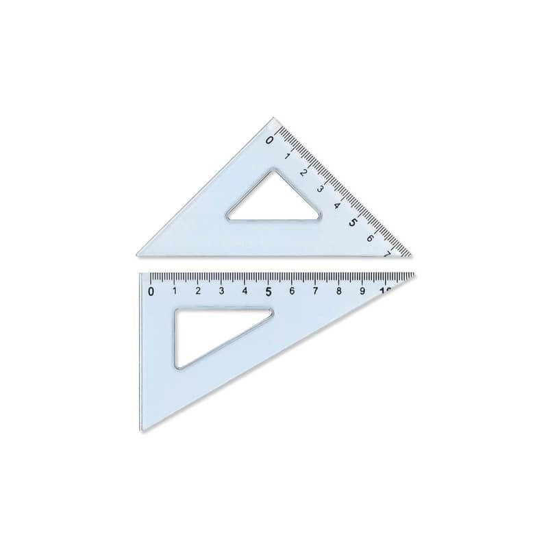 Set 2 squadre Arda Uni 12 cm da 45° + 60° in plastica termoresistente 70312SS