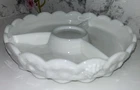 Vintage Westmoreland Milk Glass Panel Grape Pattern Round 9" Relish Divided Dish